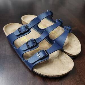 Birkenstock Florida Birko-Flor Navy Sandals Size 39 N